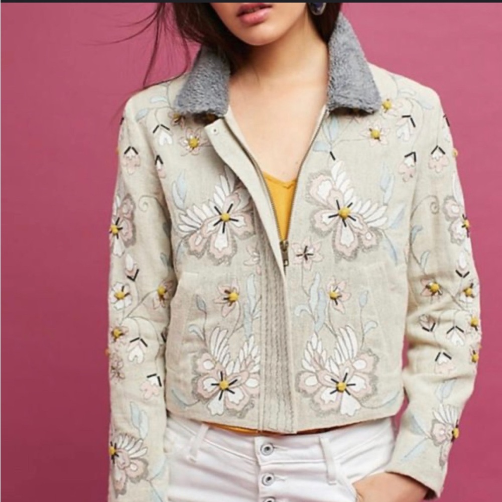 Anthropologie Aquilia Embroidered Jacket - Picture 3 of 13